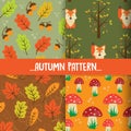 Autumn seamless patterns