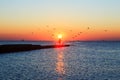 Autumn seascape at dawn