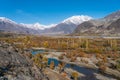 Autumn season in Gupis valley, Gilgit Baltistan in Pakistan Royalty Free Stock Photo