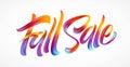 Autumn season hand lettering Fall Sale. Modern brush calligraphy isolated on white background. Vector illustration