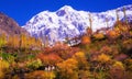 Autumn season in Hunza Valley, Pakistan Royalty Free Stock Photo