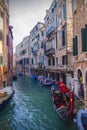 Parking gondola in Canal Street n Vanice, Italy Royalty Free Stock Photo