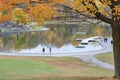 Autumn season in Montreal Mont Royal Park during pandemic of 2020