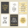 Autumn seasonal stickers and gift tags with hand written ink lettering and doodles