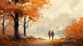 Autumn Serenity: A Tranquil Nature Walk Royalty Free Stock Photo