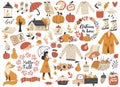 Autumn set, fall clip art Royalty Free Stock Photo