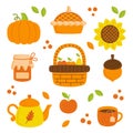 Autumn set. Fall elements. Vector illustration background