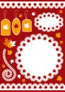 Autumn set for scrapbook with doily. Royalty Free Stock Photo