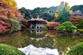 Autumn Shinjuku Gyoen garden Tokyo Taiwan building