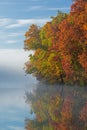 Autumn Shoreline Eagle Lake in Fog