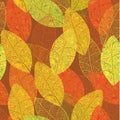 Autumn skeleton leaves. Vector seamless background