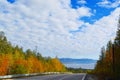 Autumn sky over Kandalaksha Bay Royalty Free Stock Photo