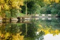 Autumn small lake in countryside