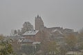 Autumn snowstorm on October 30 in Germany, Bertradaburg in M rlenbach, Eifel.