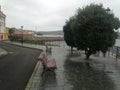 Autumn. Spain. Finisterra Fisterra. Banks under the rain.