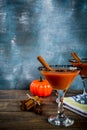 Autumn spicy pumpkin martini Royalty Free Stock Photo