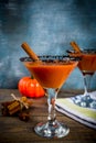 Autumn spicy pumpkin martini