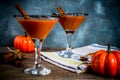 Autumn spicy pumpkin martini Royalty Free Stock Photo