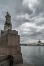 Autumn in St. Petersburg.Sphinx and Griffin on the University embankment