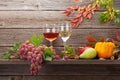 Autumn still life card with fruits Royalty Free Stock Photo