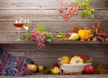 Autumn still life card with fruits Royalty Free Stock Photo