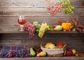 Autumn still life card with fruits Royalty Free Stock Photo