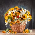 Autumn still life. Flower, fruit and vegetables Royalty Free Stock Photo