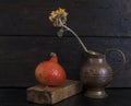 autumn still life with flower and vegetables Royalty Free Stock Photo