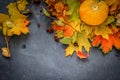 Autumn still life of leaves on the eve of Halloween.