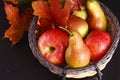 Autumn Still Life - pears and apples Royalty Free Stock Photo