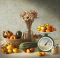 Autumn still life with seasonal vegetables Royalty Free Stock Photo