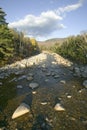 Autumn stream in Crawford Notch State Park in White Mountains of New Hampshire, New England Royalty Free Stock Photo