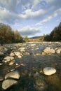 Autumn stream in Crawford Notch State Park in White Mountains of New Hampshire, New England Royalty Free Stock Photo