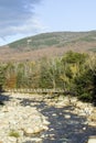 Autumn stream in Crawford Notch State Park in White Mountains of New Hampshire, New England Royalty Free Stock Photo