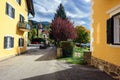 Autumn street in the town of Millstatt am See, Carinthia, Austria