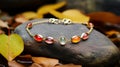 Autumn Style Agate Stone Bracelet: Vibrant Colors And Modern Design