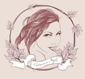 Elegant autumn girl. Vector illustration. Royalty Free Stock Photo