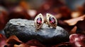 Autumn Style Garnet Stud Earrings In 14k Gold