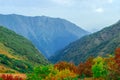 Autumn sunny alpine landscape