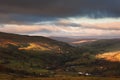 Autumn sunrise over Swaledale and Gunnerside in Yorkshire Dales Royalty Free Stock Photo