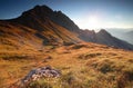 Autumn sunrise in rocky Alps