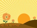 Autumn Sunrise Vector Illustration