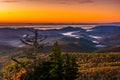 Autumn sunrise view from Beacon Heights, on the Blue Ridge Parkway, North Carolina. Royalty Free Stock Photo