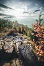 Autumn Sunset landscape in the mountains of Austria