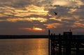 Autumn Sunset Over King Harbor in Redondo Beach, Los Angeles County, California Royalty Free Stock Photo