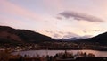 Autumn sunset in Tingvoll fjord in Norway