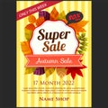 Autumn super sale poster with unique autumn leaves