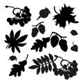 AUTUMN SYMBOLS FOR PLOTTER Contour Vector Illustration Set