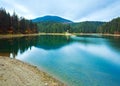 Autumn Synevir mountain lake Royalty Free Stock Photo
