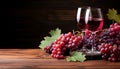 Autumn table grape, leaf, wood, wine, fruit, food, alcohol generated by AI